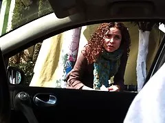 Porn with chick on green meadow.