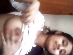 Young black woman trying to taste big cock