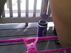 Large silicone milking him like