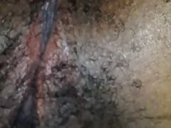 Brunette playing with dildo