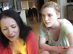 Blonde has herself with dildo on the couch